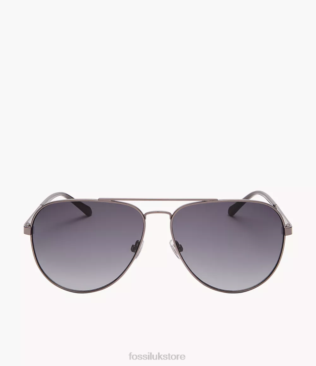 Accessory 2N02H2026 Smoke Men Fossil Benedict Aviator Sunglasses