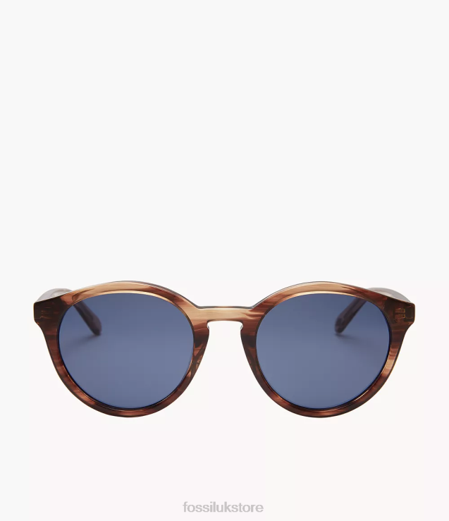 Accessory 2N02H2052 Blue Men Fossil Wren Round Sunglasses
