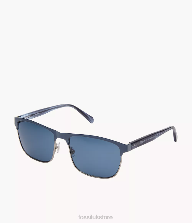 Accessory 2N02H2070 Blue Men Fossil Devin Rectangle Sunglasses