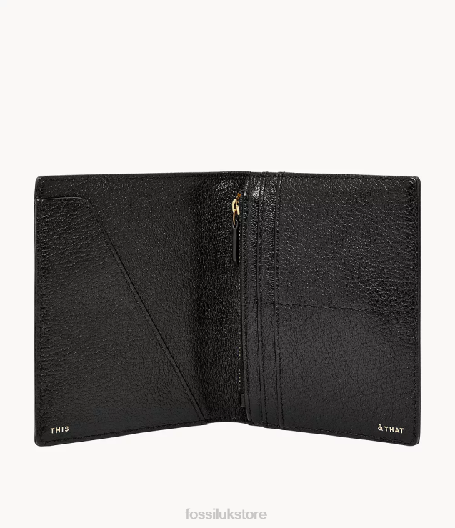 Accessory 2N02H1981 Black Women Fossil Travel RFID Passport Case
