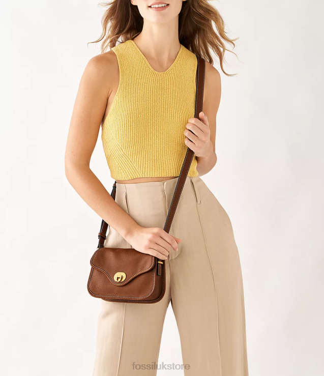 Bag 2N02H285 Brown Women Fossil Heritage Mini Flap Crossbody