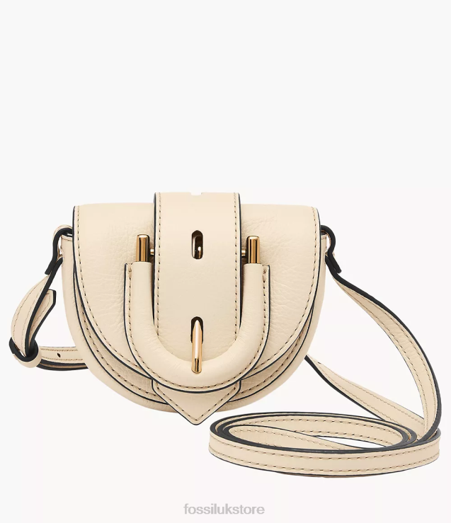 Bag 2N02H331 White Women Fossil Harwell Micro Flap Crossbody