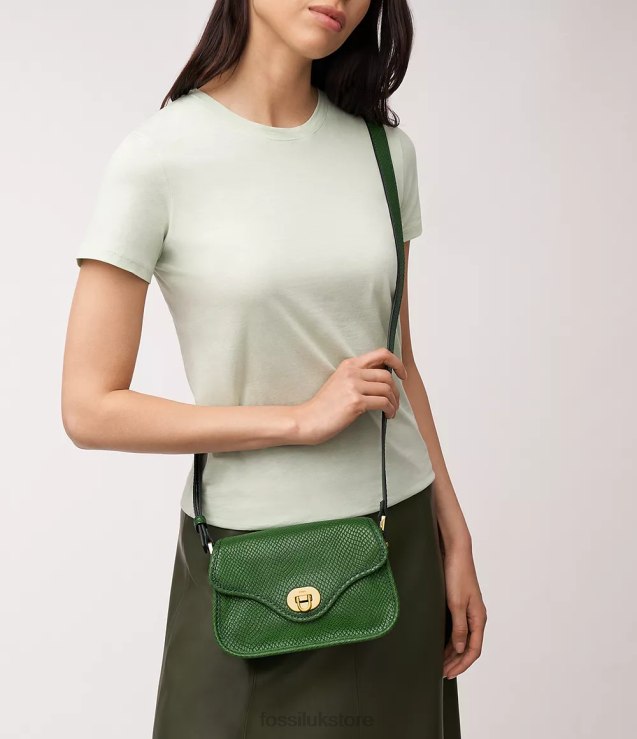 Bag 2N02H353 Green Women Fossil Heritage Mini Flap Crossbody