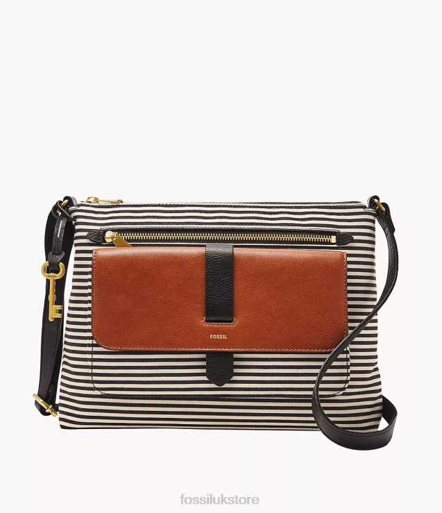 Bag 2N02H406 Black/Brown/White Women Fossil Kinley Crossbody