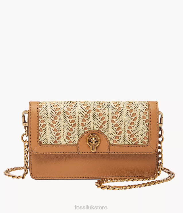 Bag 2N02H439 Camel Women Fossil Ainsley Wallet On Chain With Turn Lock