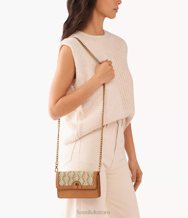 Bag 2N02H439 Camel Women Fossil Ainsley Wallet On Chain With Turn Lock
