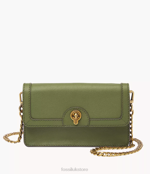 Bag 2N02H526 Olive Women Fossil Ainsley Wallet On Chain With Turn Lock