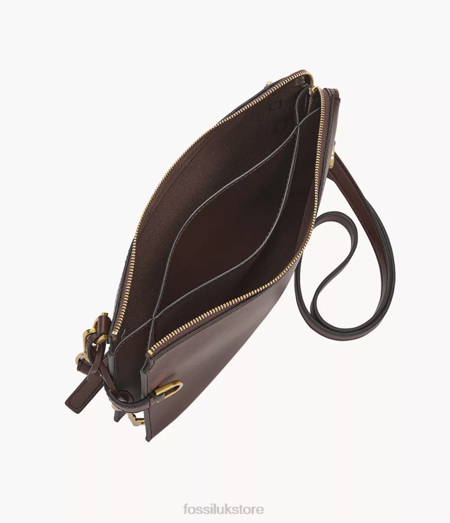 Bag 2N02H538 Dark Brown Women Fossil Kier Cactus Leather Crossbody