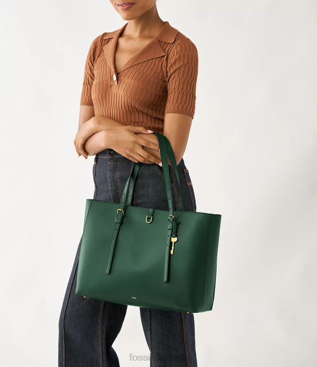 Bag 2N02H545 Pine Green Women Fossil Kier Cactus Leather Tote