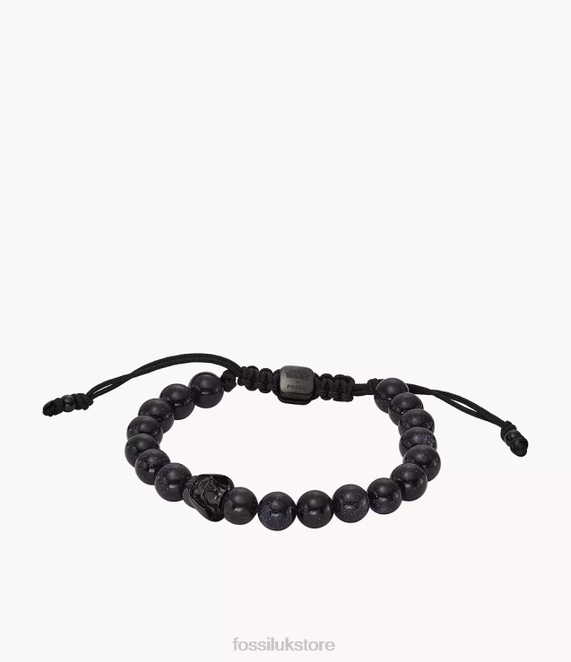 Jewelry 2N02H1844 Blue Sandstone Men Fossil Star Wars Darth Vader Beaded Bracelet