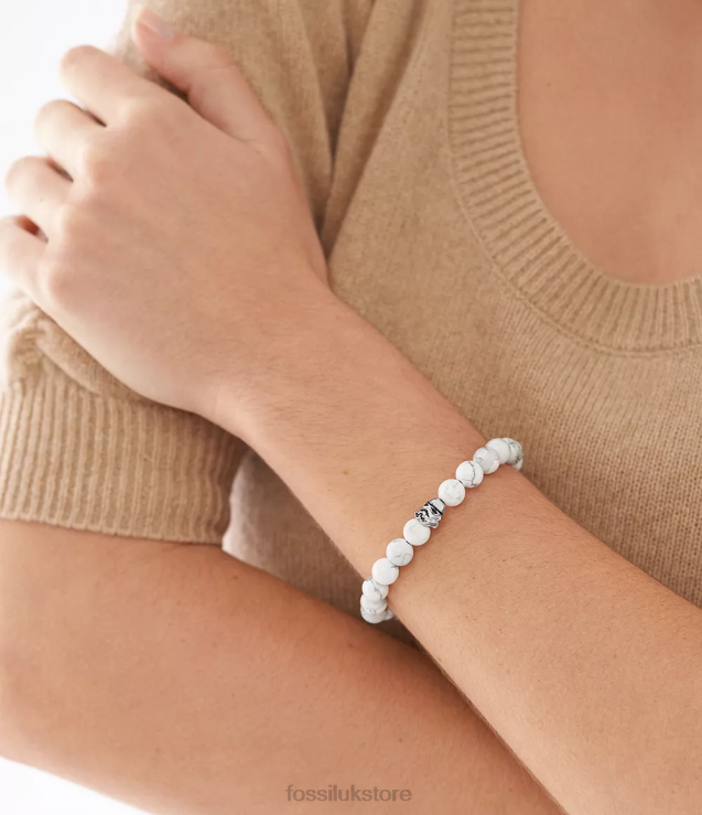 Jewelry 2N02H1845 Howlite Men Fossil Star Wars Stormtrooper Beaded Bracelet