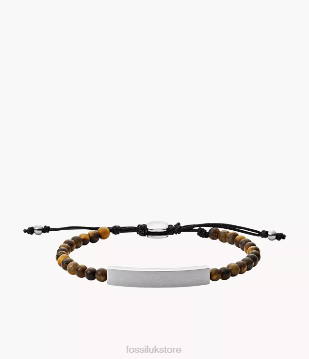 Jewelry 2N02H1854 Tiger's Eye Men Fossil Beaded Bracelet