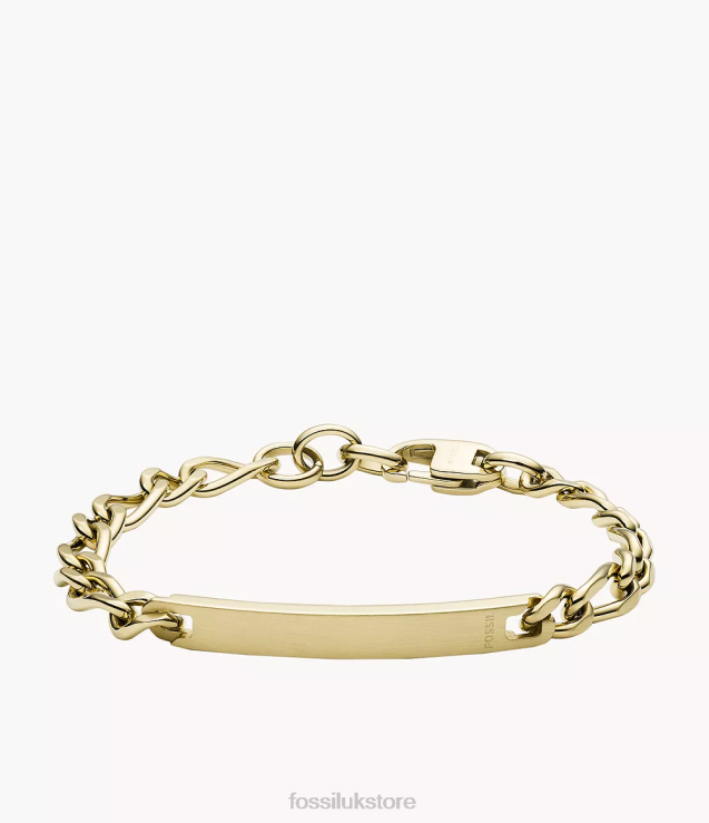 Jewelry 2N02H1866 Gold-Tone Men Fossil Steel Plaque Bracelet