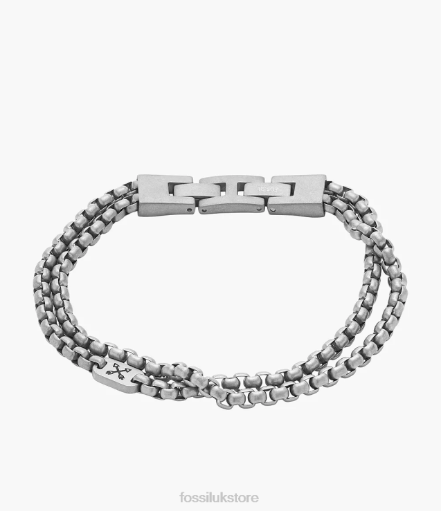 Jewelry 2N02H1874 Silver-Tone Men Fossil Adventurer Stainless Steel Chain Bracelet