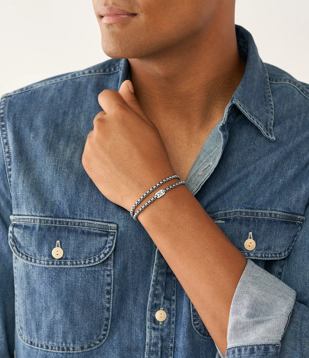 Jewelry 2N02H1874 Silver-Tone Men Fossil Adventurer Stainless Steel Chain Bracelet