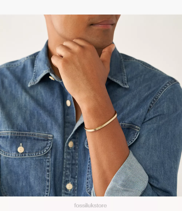 Jewelry 2N02H1881 Gold-Tone Men Fossil Modern Americana Stainless Steel Cuff Bracelet