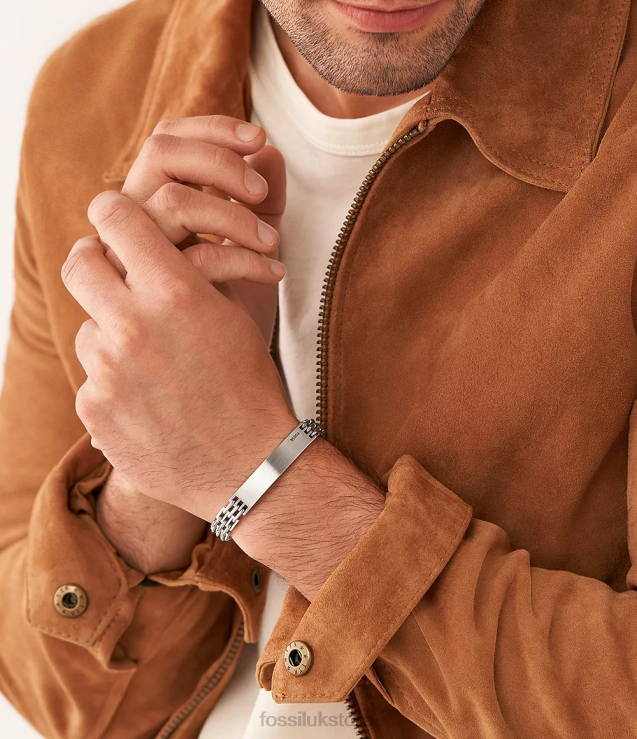 Jewelry 2N02H1883 Silver-Tone Men Fossil Stainless Steel Chain Bracelet