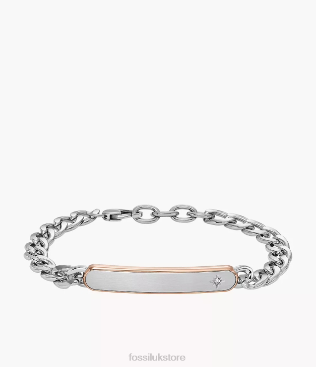 Jewelry 2N02H1888 Two-Tone Men Fossil Classic Stainless Steel Chain Bracelet