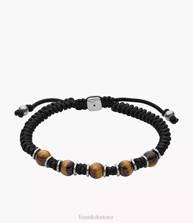 Jewelry 2N02H1891 Tiger's Eye Men Fossil Beaded Bracelet