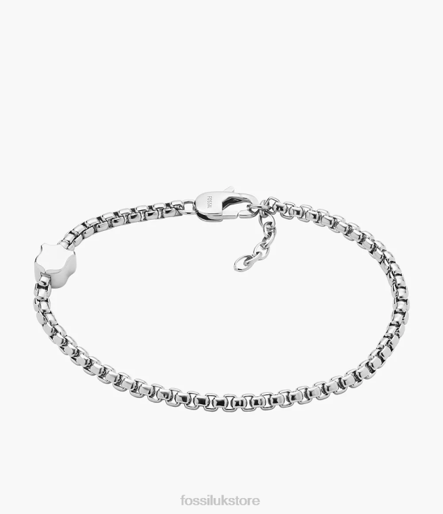 Jewelry 2N02H1896 Silver-Tone Men Fossil Heritage Shield Stainless Steel Chain Bracelet