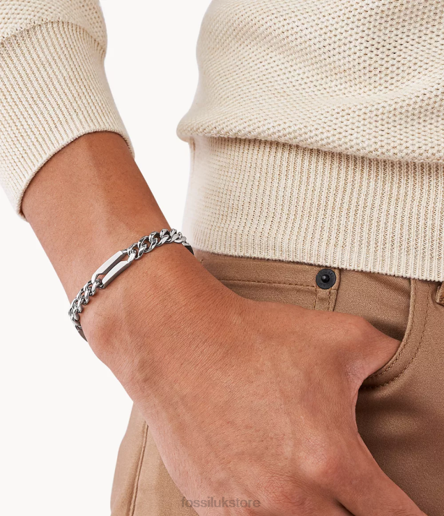 Jewelry 2N02H1899 Silver-Tone Men Fossil Stainless Steel Chain Bracelet