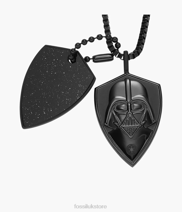 Jewelry 2N02H1900 Blue Sandstone Men Fossil Star Wars Darth Vader Dog Tag Necklace