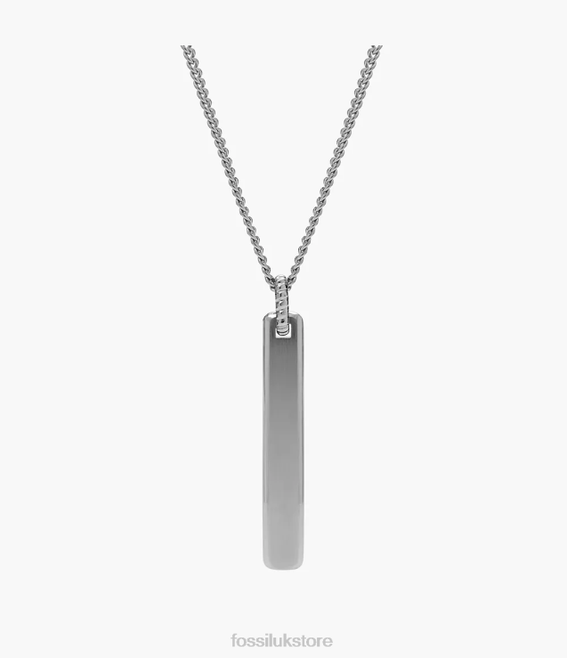 Jewelry 2N02H1901 Silver-Tone Men Fossil Vintage Casual Stainless Steel Pendant Necklace