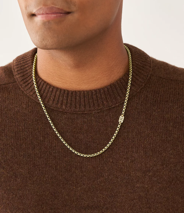 Jewelry 2N02H1911 Gold-Tone Men Fossil Adventurer Stainless Steel Chain Necklace