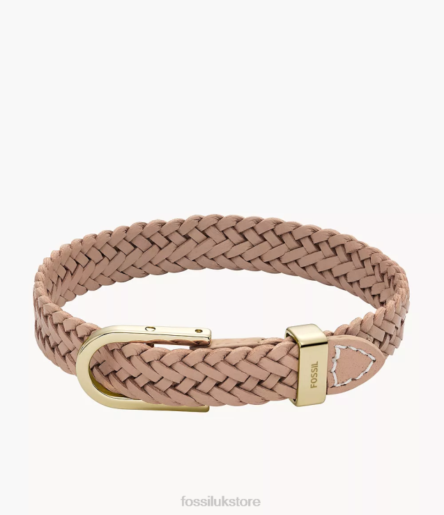 Jewelry 2N02H1025 Latte Brown Women Fossil Heritage D-Link Leather Strap Bracelet