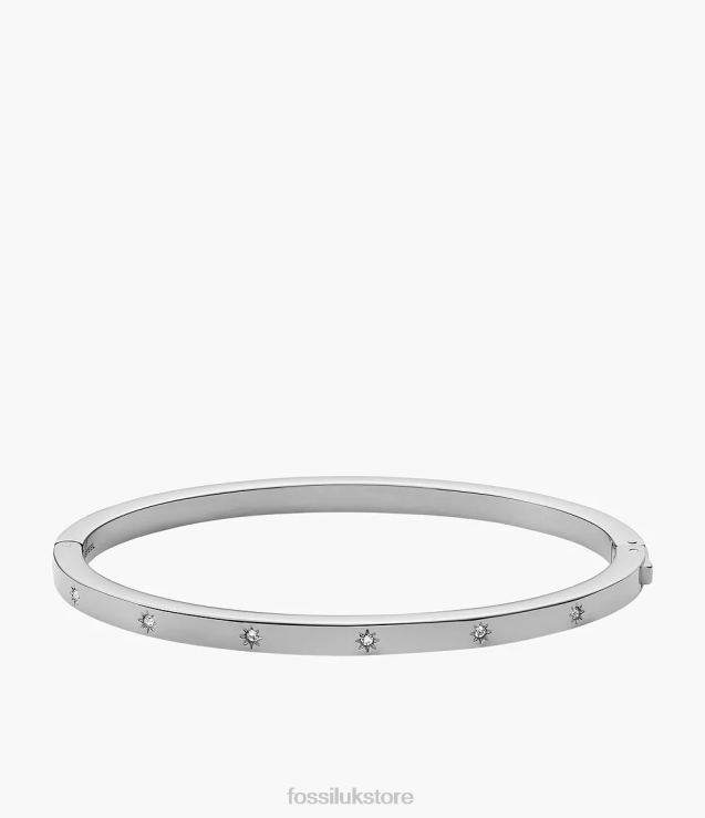 Jewelry 2N02H1030 Silver-Tone Women Fossil Sadie Shine Bright Stainless Steel Bangle Bracelet