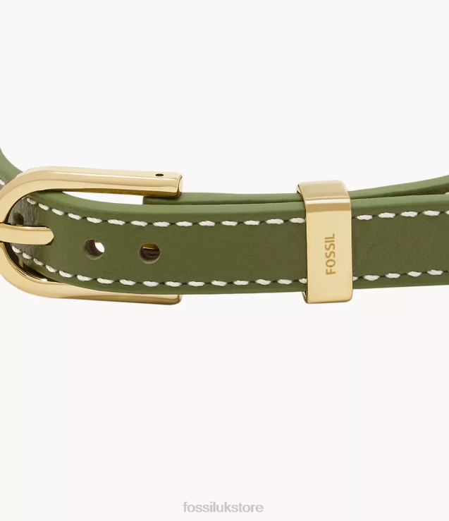 Jewelry 2N02H1214 Medium Green Women Fossil Heritage D-Link Leather Strap Bracelet