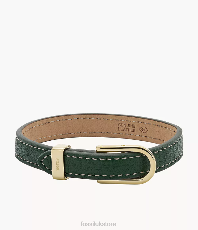 Jewelry 2N02H1251 Green Women Fossil Heritage D-Link Leather Strap Bracelet