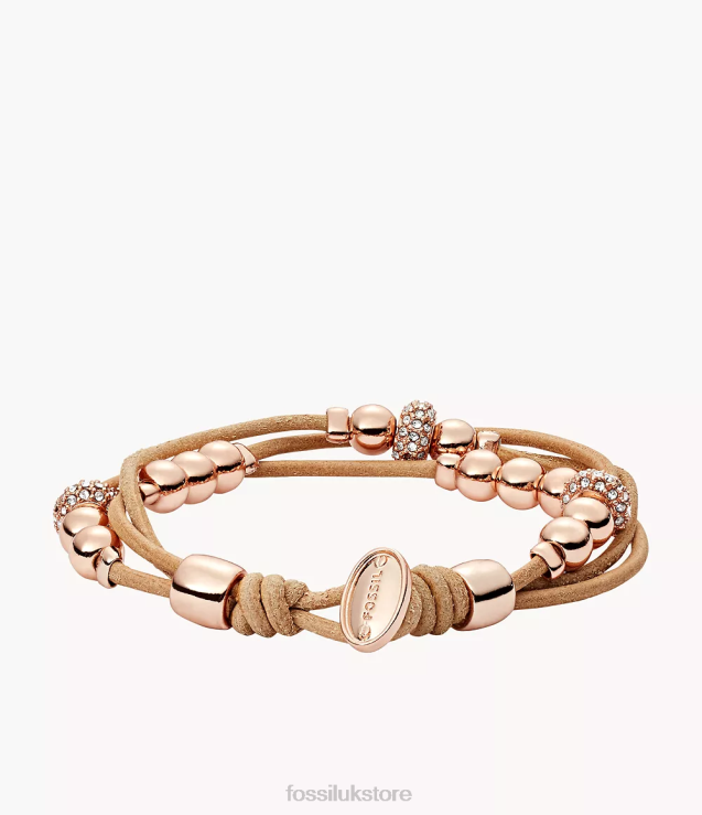 Jewelry 2N02H965 Beige/Brown/Rose Gold Women Fossil Sadie Rondelle Wrist Wrap Bracelet