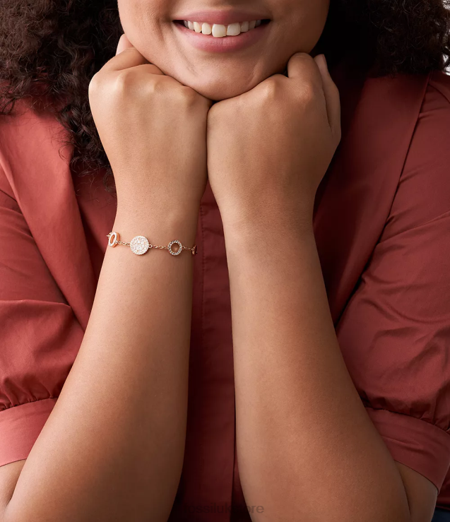 Jewelry 2N02H974 Mother-of-Pearl Women Fossil Val Mosaic Disc Station Bracelet