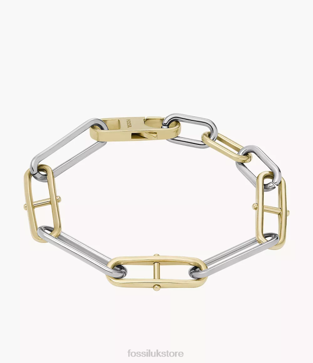 Jewelry 2N02H975 Two-Tone Women Fossil Heritage D-Link Stainless Steel Chain Bracelet