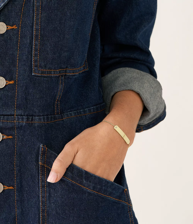 Jewelry 2N02H976 Gold-Tone Women Fossil Drew Stainless Steel Bar Chain Bracelet