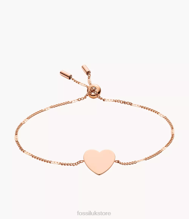 Jewelry 2N02H984 Rose Gold-Tone Women Fossil Lane Heart Steel Bracelet