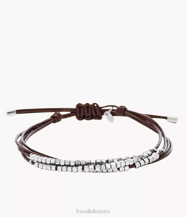 Jewelry 2N02H988 Brown/Silver Women Fossil Sadie Dainty Rondelle Slider Bracelet