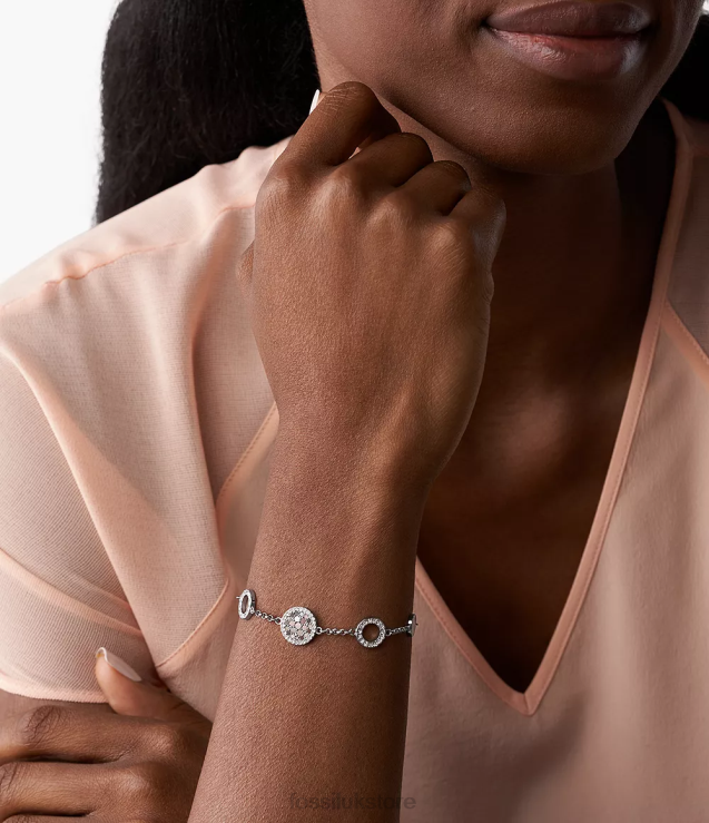 Jewelry 2N02H994 Mother-of-Pearl Women Fossil Val Mosaic Disc Station Bracelet