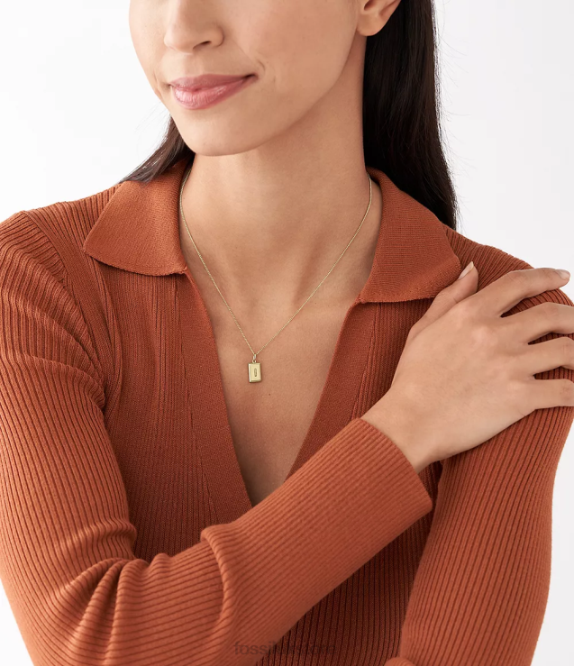 Jewelry 2N02H1211 Gold-Tone Women Fossil Oh So Charming Stainless Steel Initial Charm