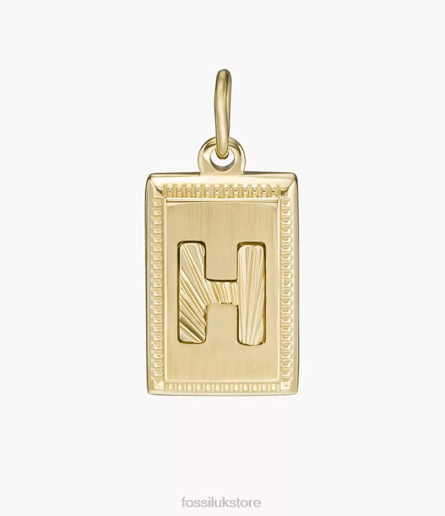 Jewelry 2N02H1224 Gold-Tone Women Fossil Oh So Charming Stainless Steel Initial Charm