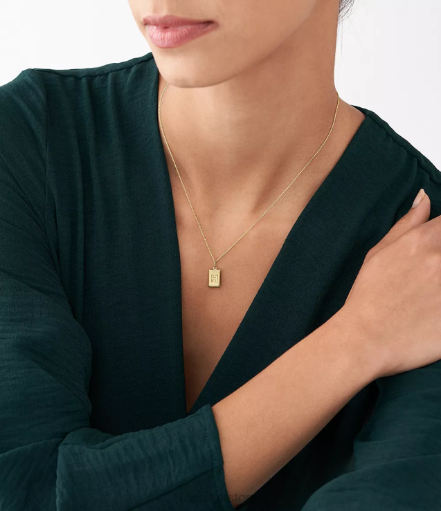 Jewelry 2N02H1224 Gold-Tone Women Fossil Oh So Charming Stainless Steel Initial Charm