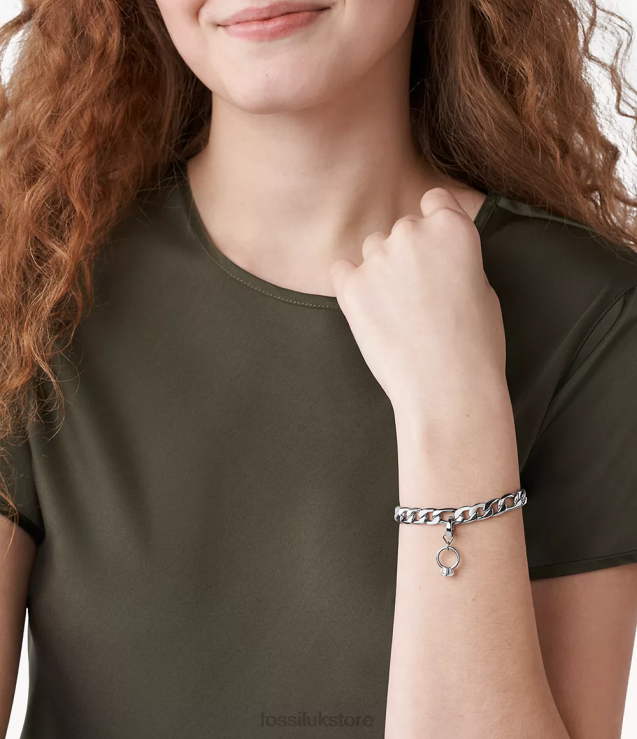 Jewelry 2N02H1237 Silver-Tone Women Fossil Rowan Oh So Charming Stainless Steel Charm