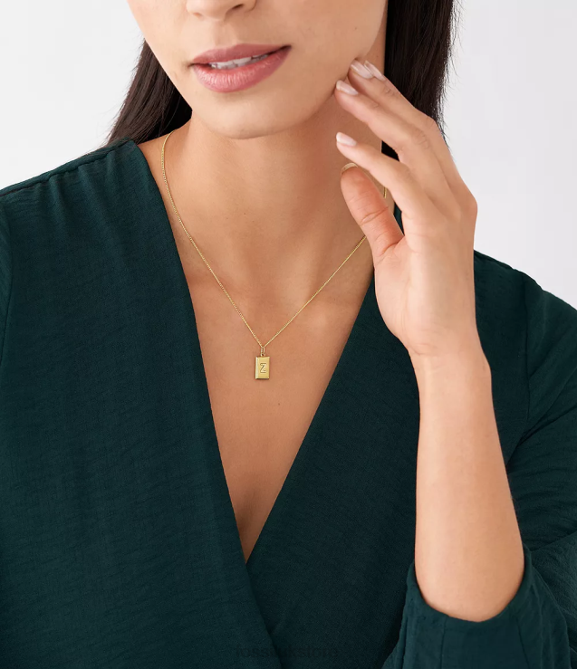 Jewelry 2N02H1272 Gold-Tone Women Fossil Oh So Charming Stainless Steel Initial Charm