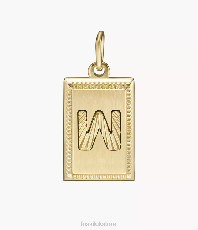 Jewelry 2N02H1276 Gold-Tone Women Fossil Oh So Charming Stainless Steel Initial Charm