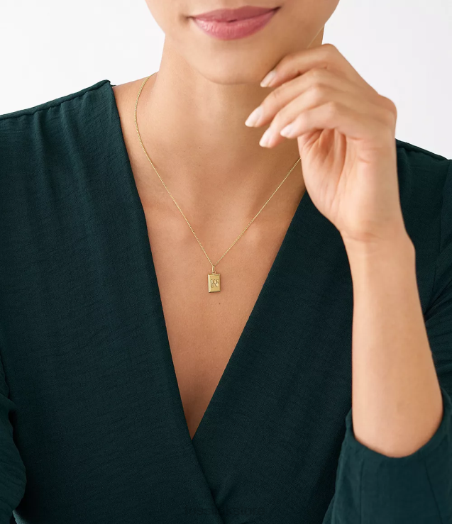 Jewelry 2N02H1276 Gold-Tone Women Fossil Oh So Charming Stainless Steel Initial Charm