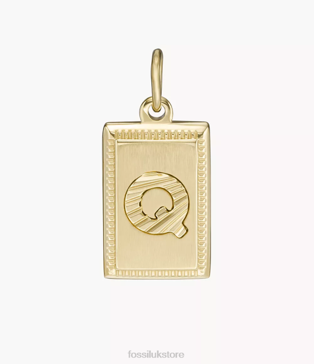 Jewelry 2N02H1307 Gold-Tone Women Fossil Oh So Charming Stainless Steel Initial Charm
