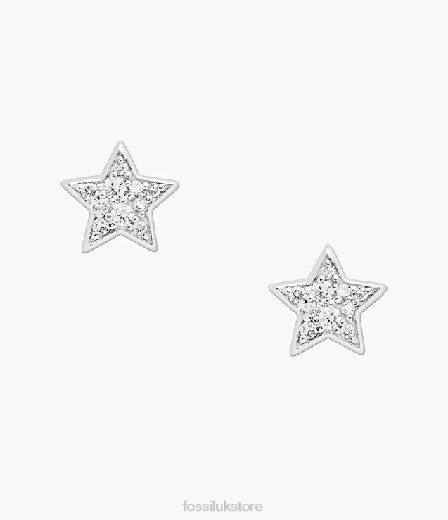 Jewelry 2N02H1040 Silver Women Fossil Elliott Sterling Glitz Star Studs