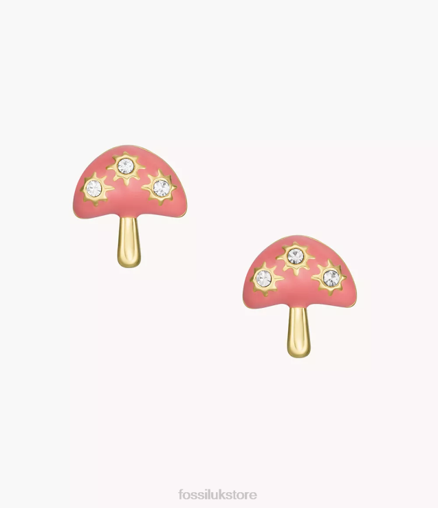 Jewelry 2N02H1042 Pink Women Fossil Color Pop Mushroom Stud Earrings