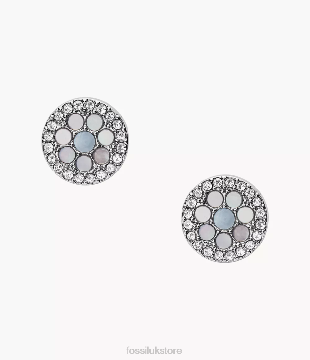 Jewelry 2N02H1044 Blue Women Fossil Val Mosaic Stainless Steel Earring